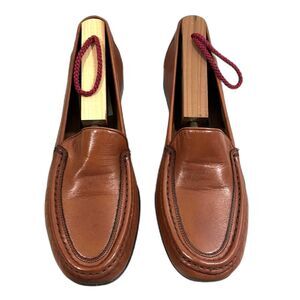 Cole Haan Stylish Brown Leather Loafers Size 7.5 AA NARROW